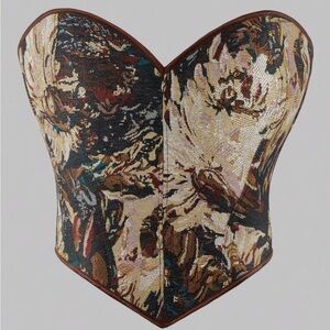 Floral vintage corset sweetheart neck